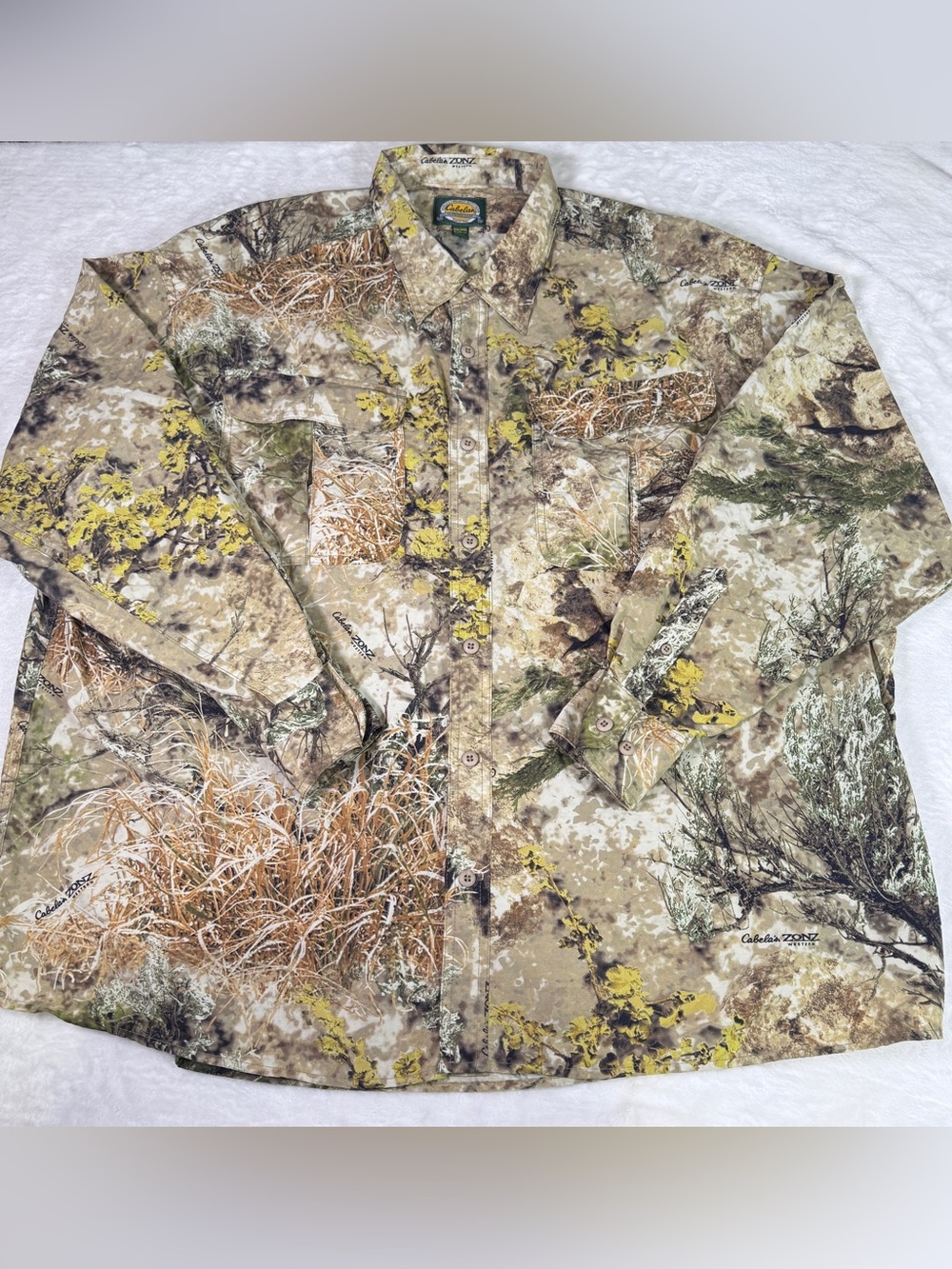 Cabela’s Zonz Western Camo Hunting Button Shirt Men’s 2XL